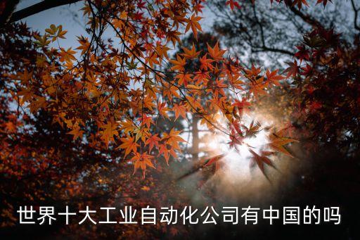 世界十大工業(yè)自動(dòng)化公司有中國(guó)的嗎