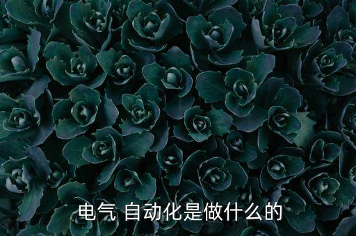  電氣 自動化是做什么的