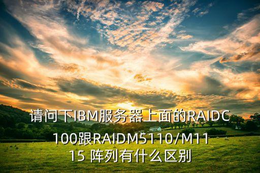 請問下IBM服務(wù)器上面的RAIDC100跟RAIDM5110/M1115 陣列有什么區(qū)別
