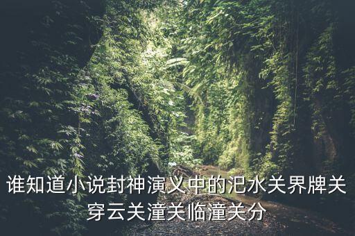 云陽(yáng)關(guān)，誰(shuí)知道小說(shuō)中的汜水關(guān)界牌關(guān)穿云關(guān)潼關(guān)臨潼關(guān)分...