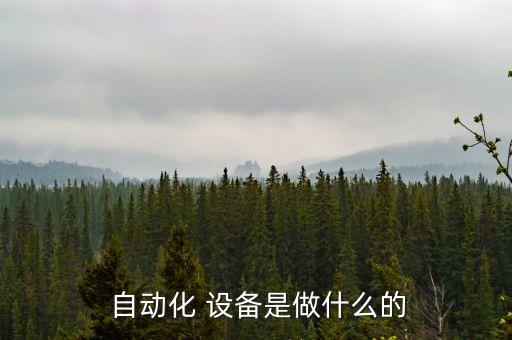  自動(dòng)化 設(shè)備是做什么的