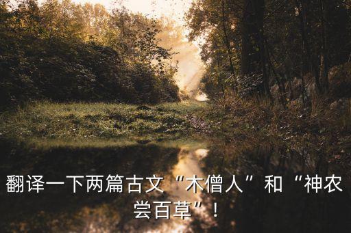 翻譯一下兩篇古文“木僧人”和“神農(nóng)嘗百草”!