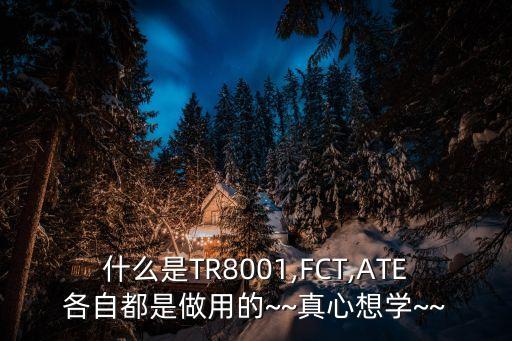 什么是TR8001,FCT,ATE各自都是做用的~~真心想學(xué)~~