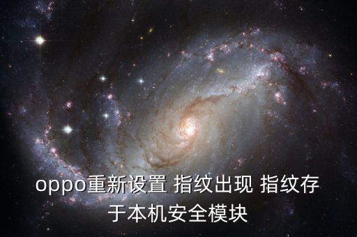 oppo重新設(shè)置 指紋出現(xiàn) 指紋存于本機(jī)安全模塊
