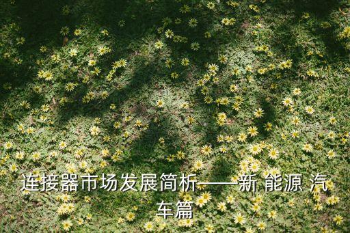 連接器市場發(fā)展簡析——新 能源 汽車篇