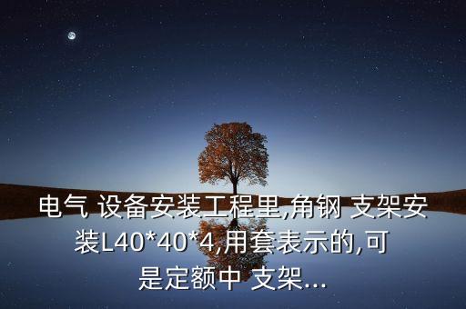 電氣 設(shè)備安裝工程里,角鋼 支架安裝L40*40*4,用套表示的,可是定額中 支架...