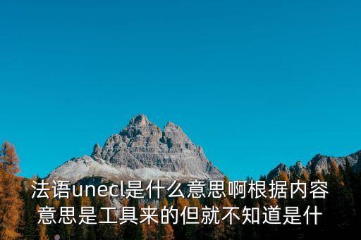 法語unecl是什么意思啊根據(jù)內(nèi)容意思是工具來的但就不知道是什