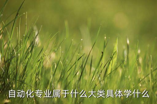 自動化專業(yè)屬于什么大類具體學(xué)什么