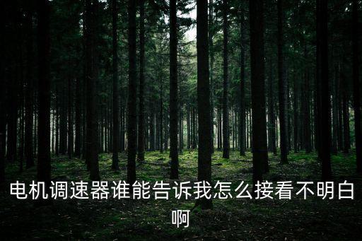電機(jī)調(diào)速器誰能告訴我怎么接看不明白啊