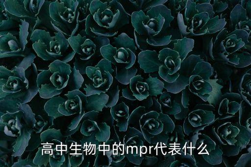 高中生物中的mpr代表什么
