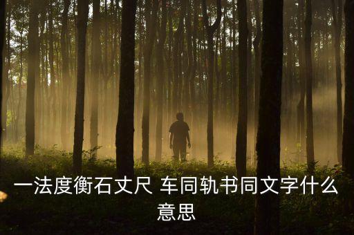 一法度衡石丈尺 車同軌書同文字什么意思