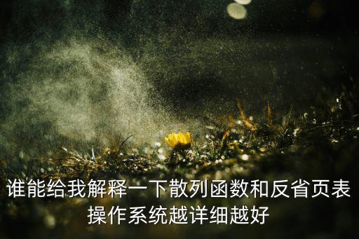 誰(shuí)能給我解釋一下散列函數(shù)和反省頁(yè)表操作系統(tǒng)越詳細(xì)越好