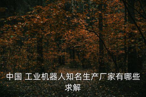 中國(guó) 工業(yè)機(jī)器人知名生產(chǎn)廠家有哪些求解