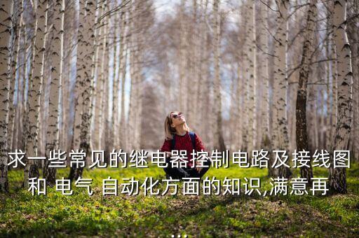 求一些常見的繼電器控制電路及接線圖和 電氣 自動化方面的知識,滿意再...