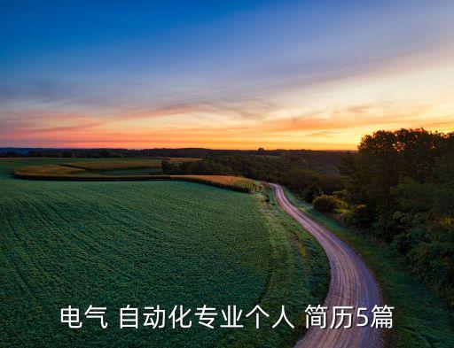 電氣 自動化專業(yè)個人 簡歷5篇