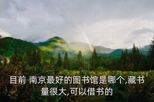 目前 南京最好的圖書館是哪個,藏書量很大,可以借書的