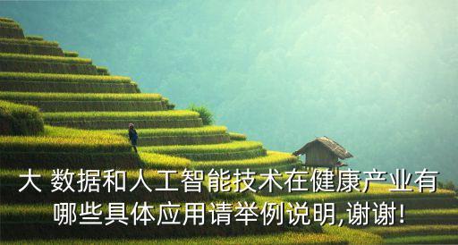 大 數(shù)據(jù)和人工智能技術(shù)在健康產(chǎn)業(yè)有哪些具體應(yīng)用請舉例說明,謝謝!