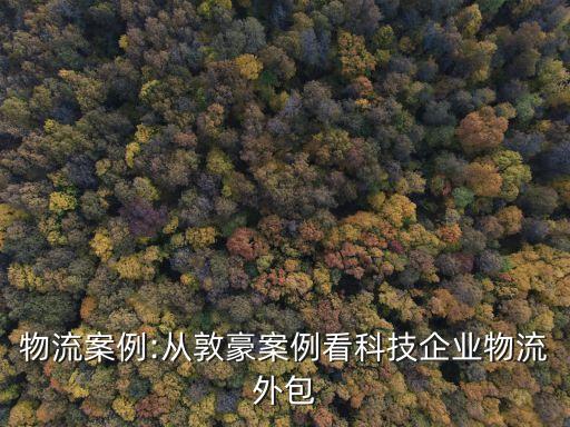 物流案例:從敦豪案例看科技企業(yè)物流外包