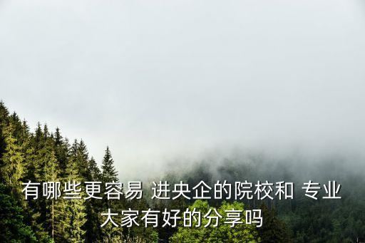 有哪些更容易 進(jìn)央企的院校和 專業(yè)大家有好的分享嗎