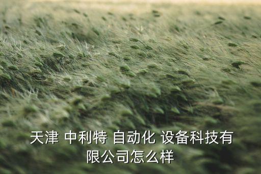  天津 中利特 自動化 設(shè)備科技有限公司怎么樣