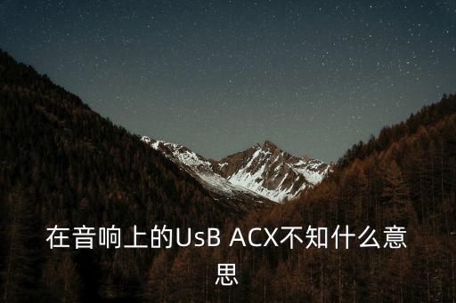 在音響上的UsB ACX不知什么意思
