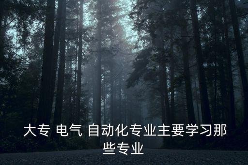  大專 電氣 自動(dòng)化專業(yè)主要學(xué)習(xí)那些專業(yè)