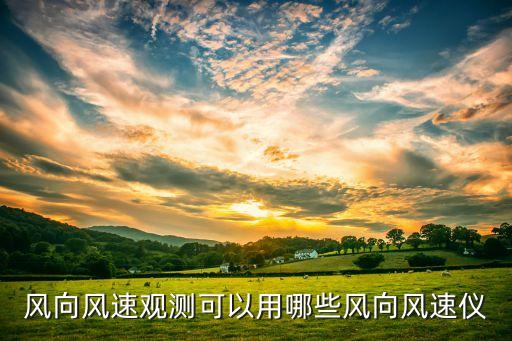 風(fēng)向風(fēng)速觀測(cè)可以用哪些風(fēng)向風(fēng)速儀