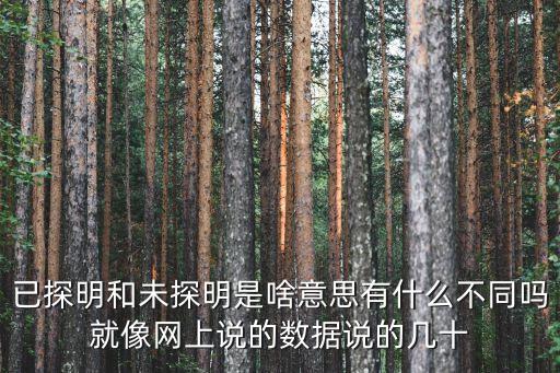 探明，已探明和未探明是啥意思有什么不同嗎就像網(wǎng)上說的數(shù)據(jù)說的幾十