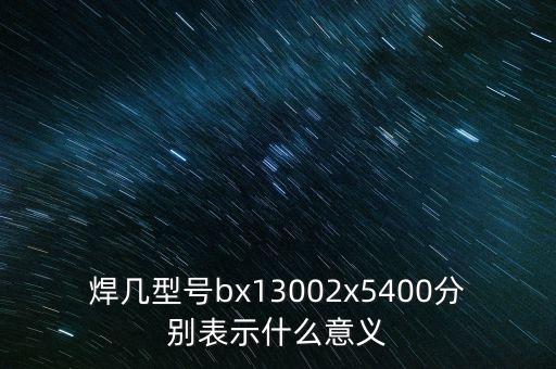 焊幾型號bx13002x5400分別表示什么意義