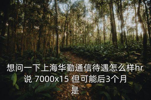 想問一下上海華勤通信待遇怎么樣hr說 7000x15 但可能后3個(gè)月是