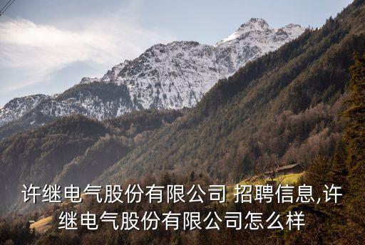 許繼電氣股份有限公司 招聘信息,許繼電氣股份有限公司怎么樣