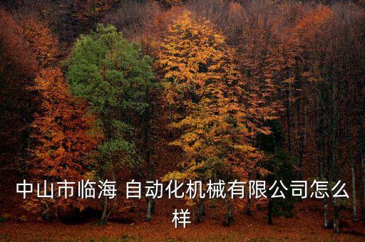 中山市臨海 自動(dòng)化機(jī)械有限公司怎么樣