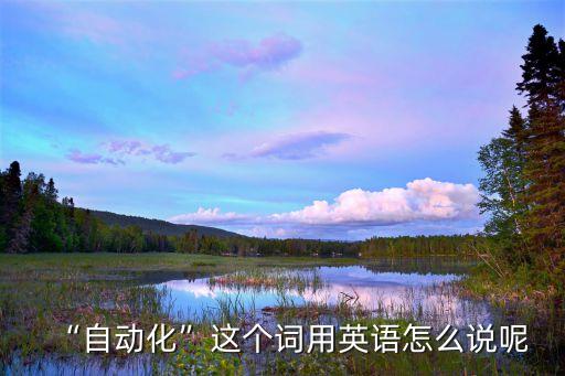 “自動(dòng)化”這個(gè)詞用英語怎么說呢