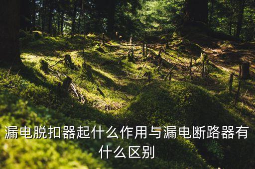 漏電脫扣器起什么作用與漏電斷路器有什么區(qū)別