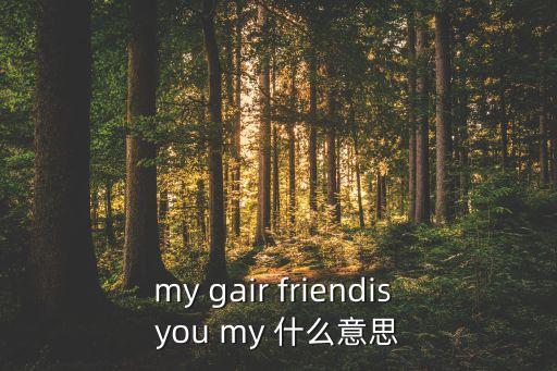 my gair friendis you my 什么意思