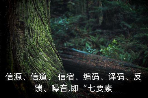 信源、信道、 信宿、編碼、譯碼、反饋、噪音,即“七要素