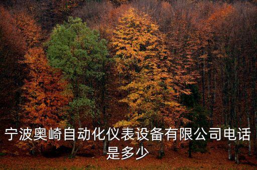 寧波奧崎自動(dòng)化儀表設(shè)備有限公司電話是多少