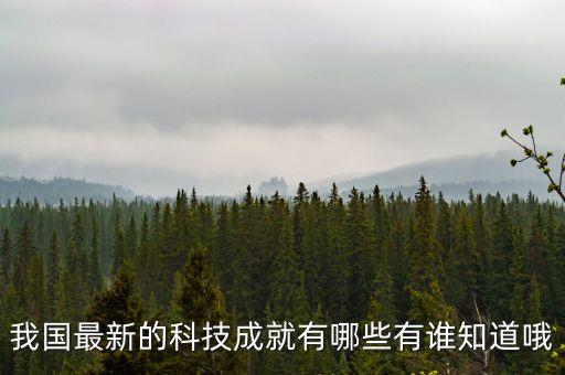 我國最新的科技成就有哪些有誰知道哦