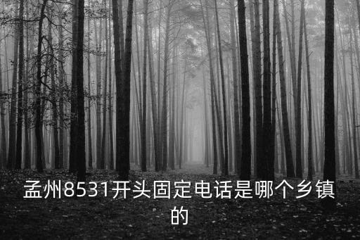 孟州8531開(kāi)頭固定電話是哪個(gè)鄉(xiāng)鎮(zhèn)的