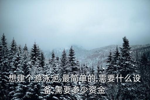 想建個(gè)游泳池.最簡(jiǎn)單的,需要什么設(shè)備,需要多少資金
