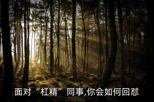 面對“杠精”同事,你會如何回懟