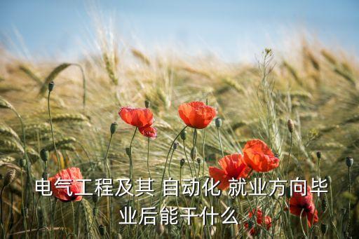  電氣工程及其 自動(dòng)化 就業(yè)方向畢業(yè)后能干什么
