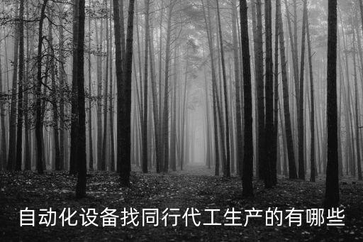 自動(dòng)化設(shè)備找同行代工生產(chǎn)的有哪些