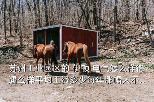 蘇州工業(yè)園區(qū)的 伊頓 電氣怎么樣待遇么樣平均工資多少每年漲幅大不...
