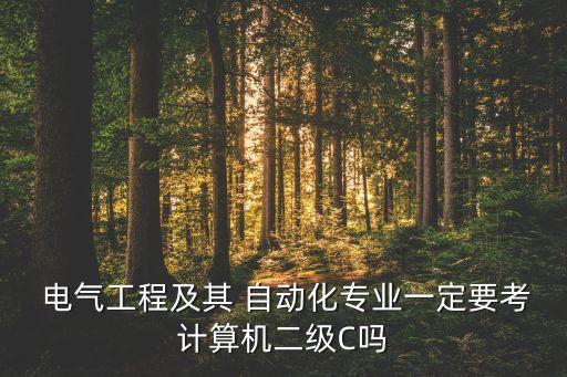  電氣工程及其 自動(dòng)化專業(yè)一定要考計(jì)算機(jī)二級(jí)C嗎