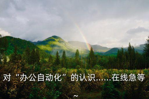 對“辦公自動化”的認識……在線急等～