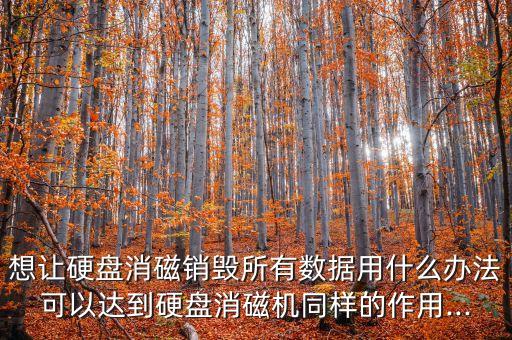 想讓硬盤消磁銷毀所有數(shù)據(jù)用什么辦法可以達到硬盤消磁機同樣的作用...