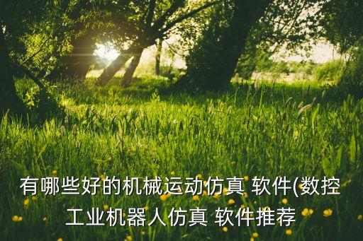 有哪些好的機械運動仿真 軟件(數(shù)控工業(yè)機器人仿真 軟件推薦