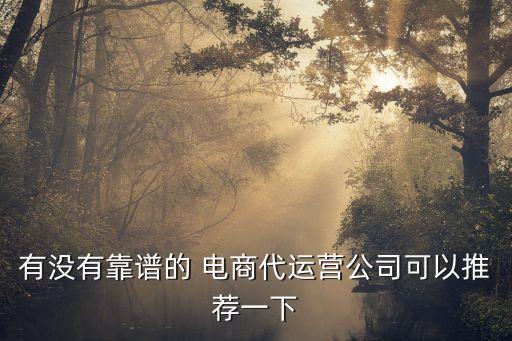 有沒(méi)有靠譜的 電商代運(yùn)營(yíng)公司可以推薦一下