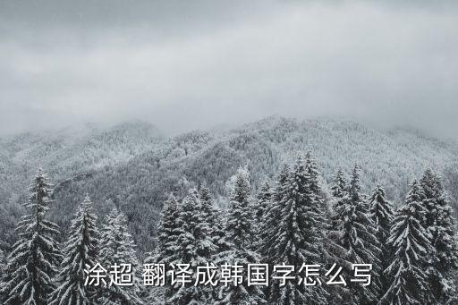 涂超 翻譯成韓國字怎么寫